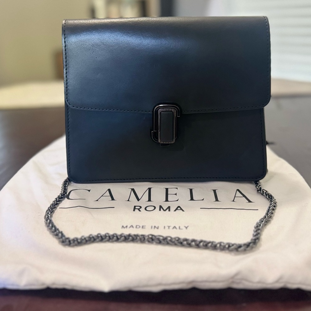 Black Leather Crossbody Bag